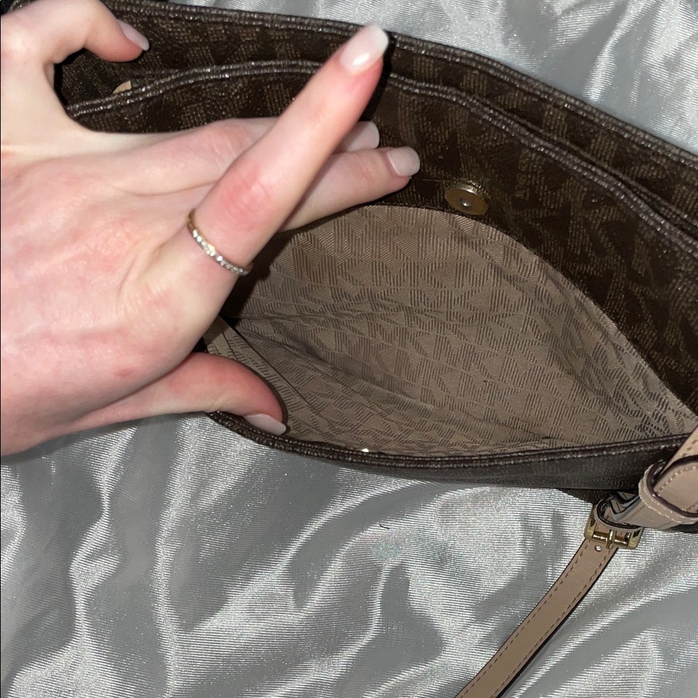 Michael Kors Brown Monogram Crossbody with Gold Hardware - Picture 5 of 11
